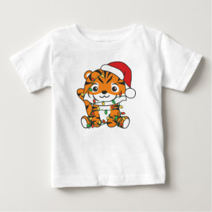 Tiger Christmas Winter Animals Holiday Tigers Baby T-Shirt