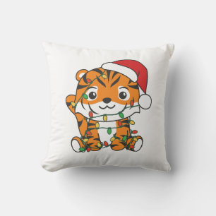Tiger Christmas Winter Animals Holiday Tigers Cushion