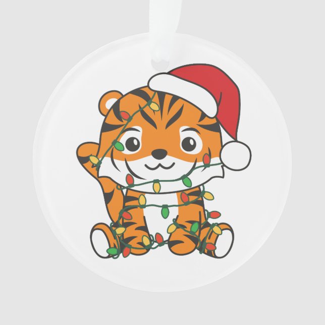 Tiger Christmas Winter Animals Holiday Tigers Ornament (Front)