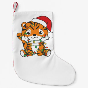 Tiger Christmas Winter Animals Holiday Tigers Small Christmas Stocking
