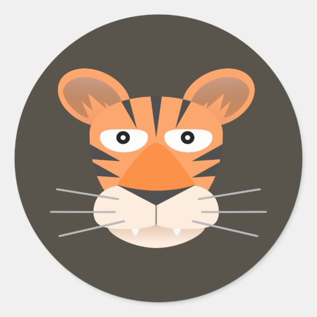 Tiger Classic Round Sticker (Front)