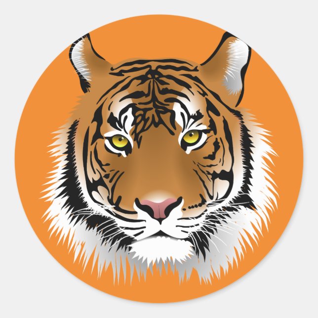 TIGER CLASSIC ROUND STICKER (Front)