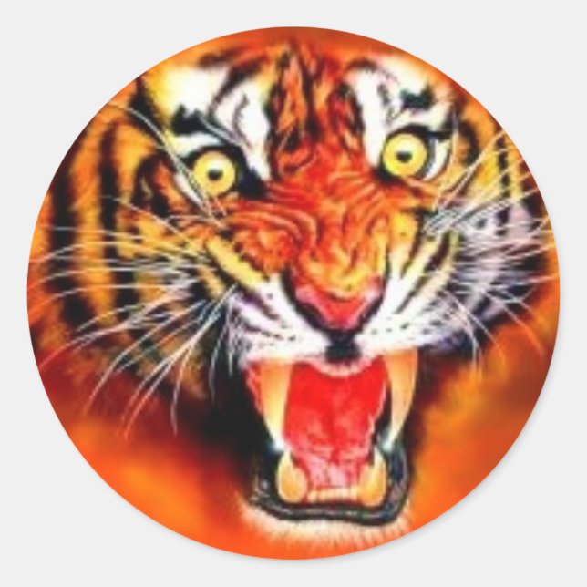 Tiger Classic Round Sticker (Front)