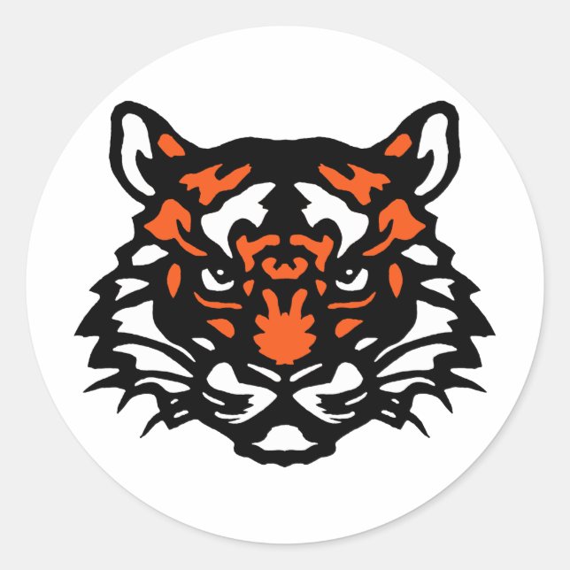 Tiger Classic Round Sticker (Front)
