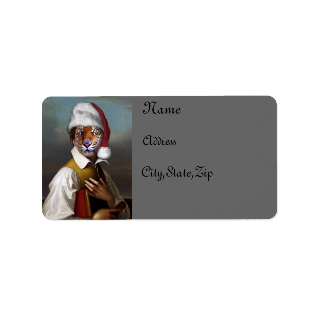Tiger Claus Holiday Greeting_ Label (Front)