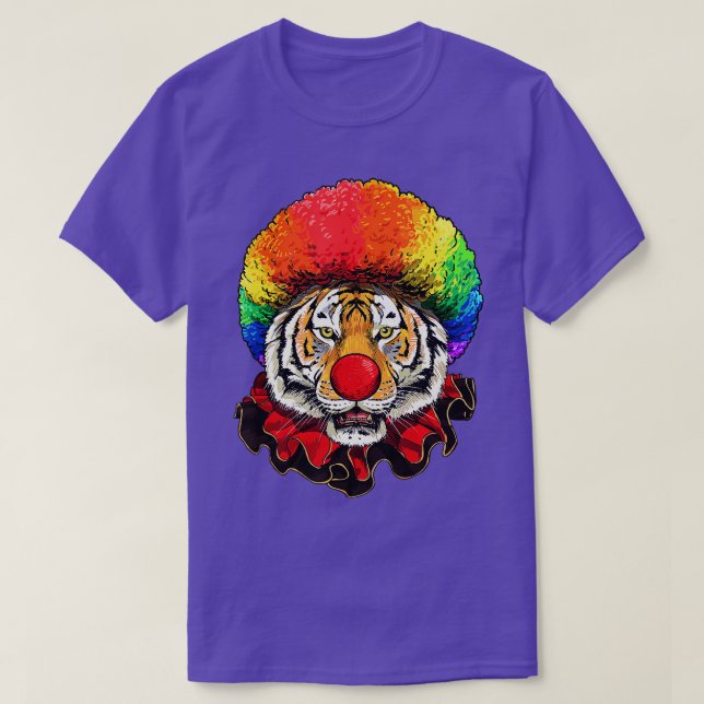 Tiger Clown Wildlife Tiger Safari Animal Circus T-Shirt (Design Front)