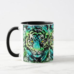Tiger Coffee Mug - Colourful Tiger Eyes Cup