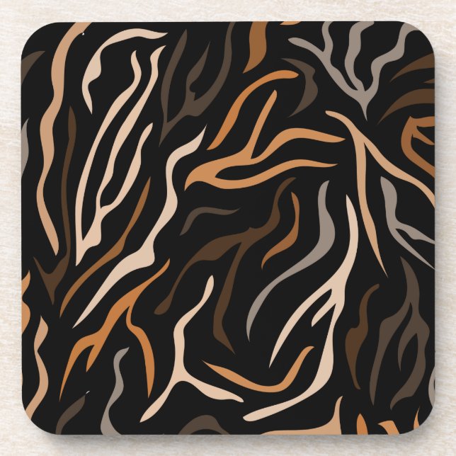  Tiger Colour Pattern Animal      Coaster (Front)