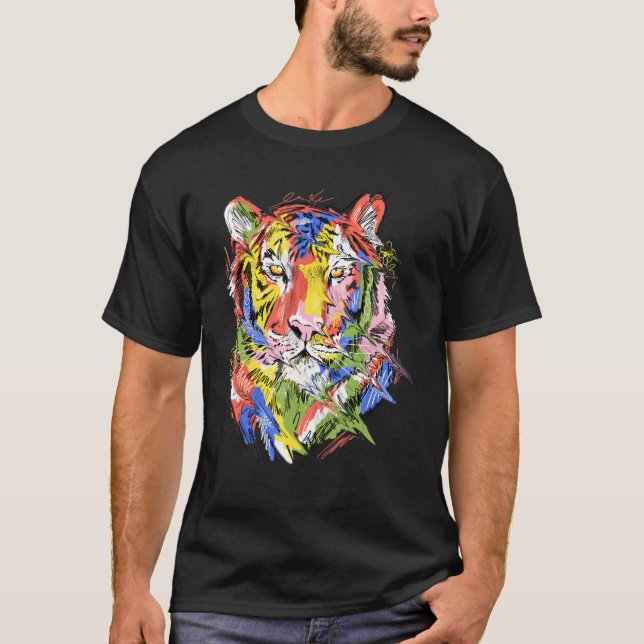 Tiger colourful animal art animal lovers tiger_2 T-Shirt (Front)