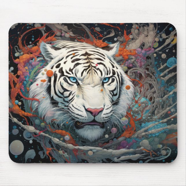 Tiger Colourful Animal Enchanting  Mouse Mat (Front)