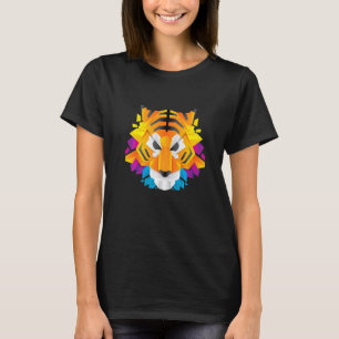 Tiger Colourful Tiger's Head Rainbow Angry Bangali T-Shirt