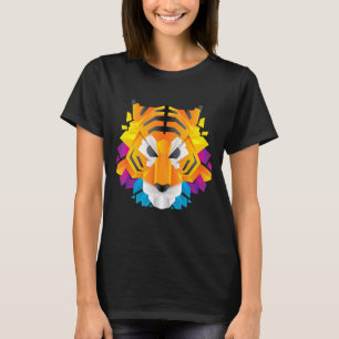 Tiger Colourful Tiger's Head Rainbow Angry Bangali T-Shirt