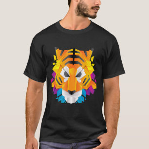 Tiger Colourful Tiger's Head Rainbow Angry Bangali T-Shirt
