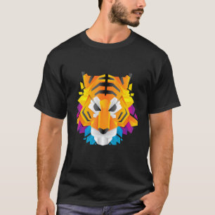 Tiger Colourful Tiger's Head Rainbow Angry Bangali T-Shirt