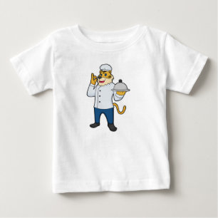Tiger Cook Chef hat Platter Baby T-Shirt