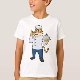 Tiger Cook Chef hat Platter T-Shirt