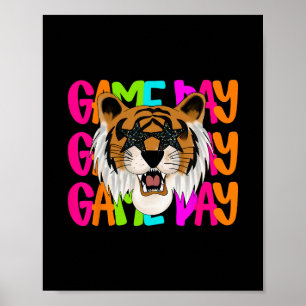 Tiger Cool Touchdown American Footll Game Day Than Poster