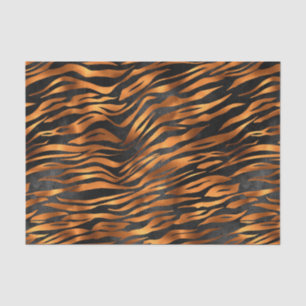 Tiger Copper Black Animal Print Tissue Paper