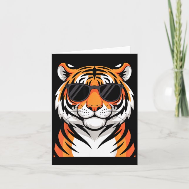 Tiger Costume For Men Women Boys Zoo Tiger Print T Card (Front)