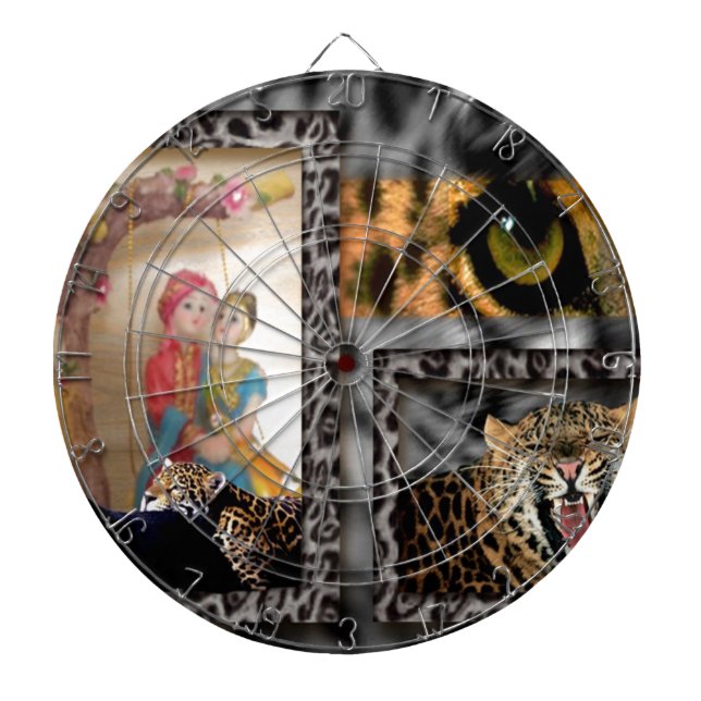 Tiger & Couple Art Print Dartboard (Front)