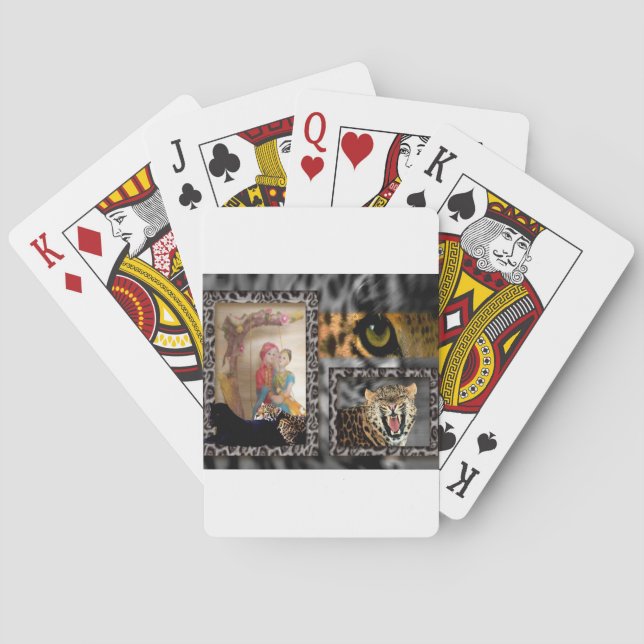 Tiger & Couple Art Print Playing Cards (Back)