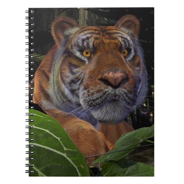 Tiger Crouching in the Jungle Notebook (Front)