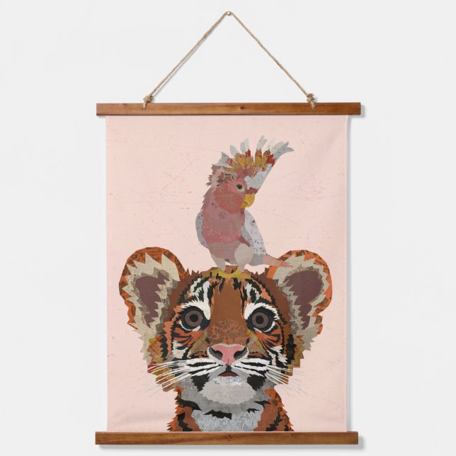 TIGER CUB & COCKATOO HANGING TAPESTRY (Front)