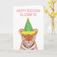 Tiger Cub Illustration Birthday 