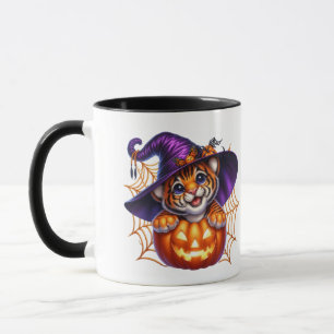 Tiger Cub in a Pumpkin Mug