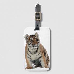 Tiger Cub in the Snow Photograph Luggage Tag