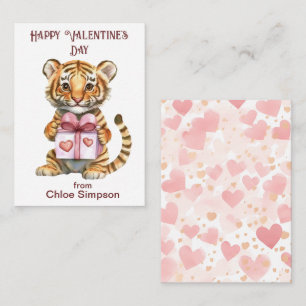 Tiger Cub Kid's Valentine Classroom Party Card