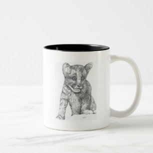 Tiger Cub pen and ink Two-Tone Coffee Mug
