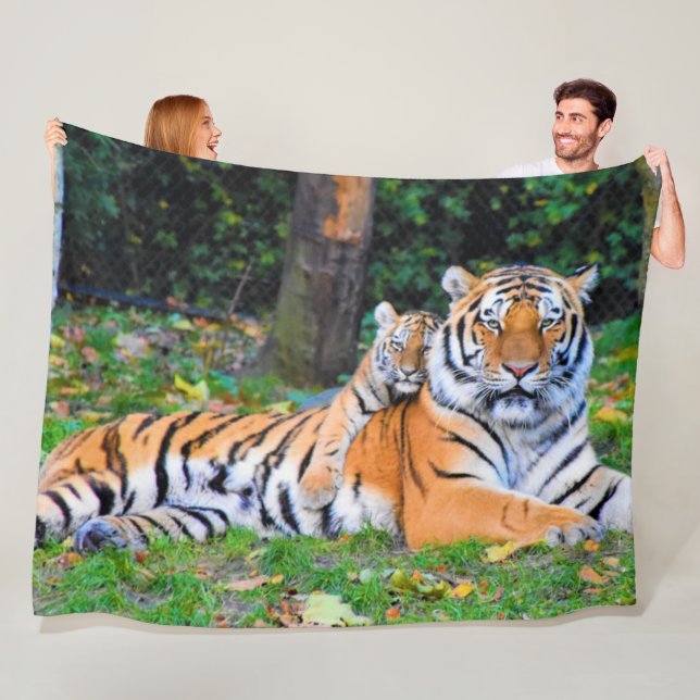 TIGER CUB with DAD Fleece Blanket (In Situ)