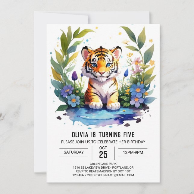 Tiger Cub's Wild Boy Birthday Invitation (Front)