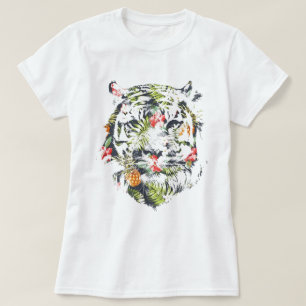 TIGER Cute T-shirt - Tropical Pattern