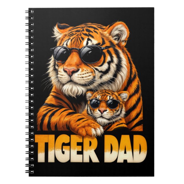 Tiger Dad Funny Fathers Day Daddy Tigers Lovers Notebook (Front)