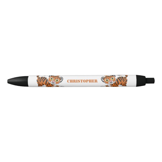 Tiger Design Black Ink Pen (Front)