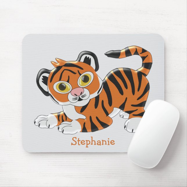 Tiger Design Mouse Mat (With Mouse)