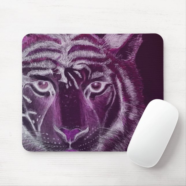 Tiger Design Mouse Mat (With Mouse)