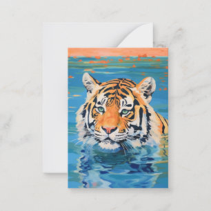 Tiger design, painted, art colourful card