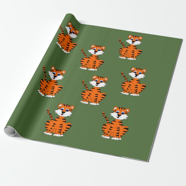 Tiger design wrapping paper (Unrolled)