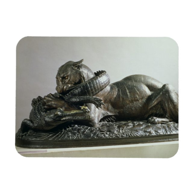Tiger devouring an alligator, 1832 (bronze) magnet (Horizontal)