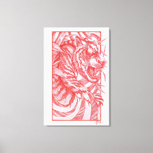 Tiger Dotwork tora Canvas Print