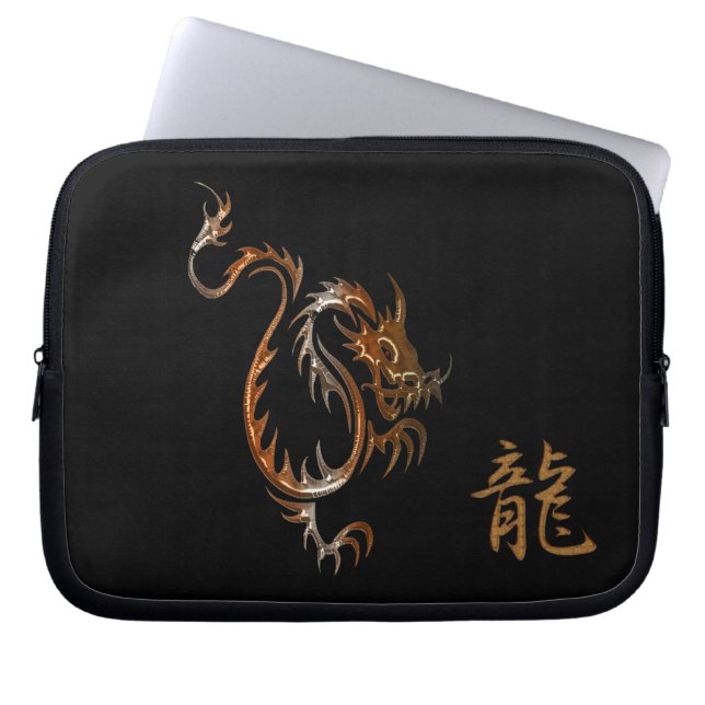 Tiger Dragon & Kanji for Dragon Laptop Sleeve (Front)