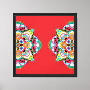 Tiger Dragon Mandala 12x12 Canvas Giclée Print