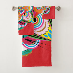 Tiger Dragon Mandala Bath Towel Set