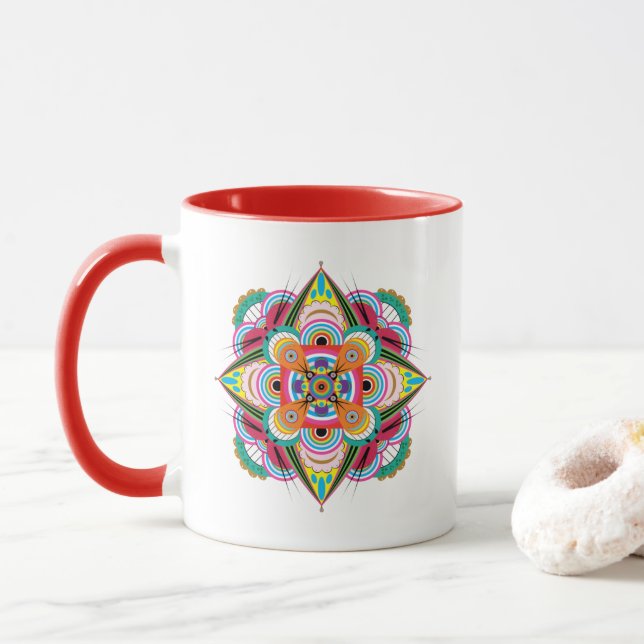 Tiger Dragon Mandala Mug (With Donut)