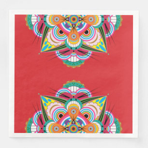 Tiger Dragon Mandala Paper Napkins