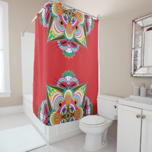 Tiger Dragon Mandala Shower Curtain