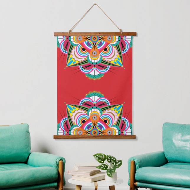 Tiger Dragon Mandala Wood Topped Tapestry (Living Room)